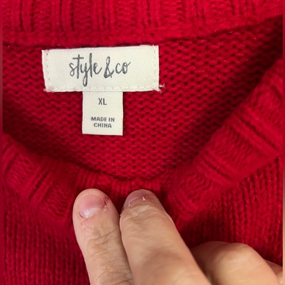 Style & Co Women's Lovely Red Sweater - Picture 4 of 8